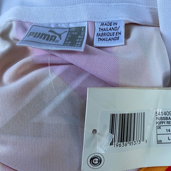 Womens Puma Fussball Jersey PoppyRedApricot stripe - Picture 4 of 4